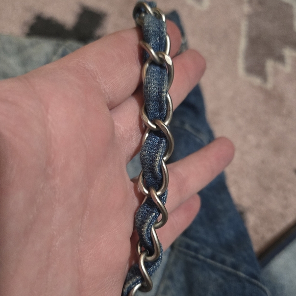 Chanel Quilted Blue Denim Shoulder Bag W/clutch - Picture 9 of 14